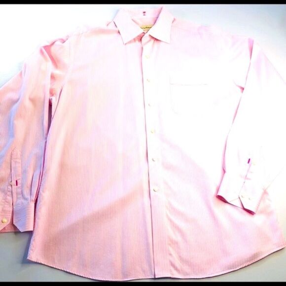 HP! Tommy Bahama Mens Pink Long-Sleeve Button-Down Shirt - Picture 3 of 13